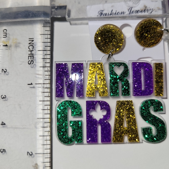 Mardi Gras Earrings - Picture 1 of 3